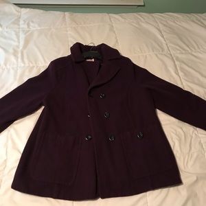 Dark purple trench coat, perfect for winter time!